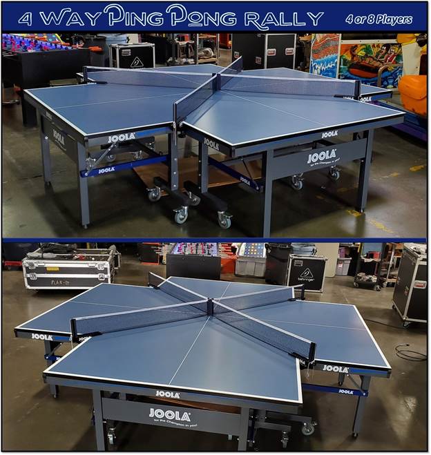 Extreme Ping Pong Game 4-Way Hyperpong Table Tennis Perfect for Family Game Room 4 Player Ping Pong Table or Garage Man cave Adult rec Room 